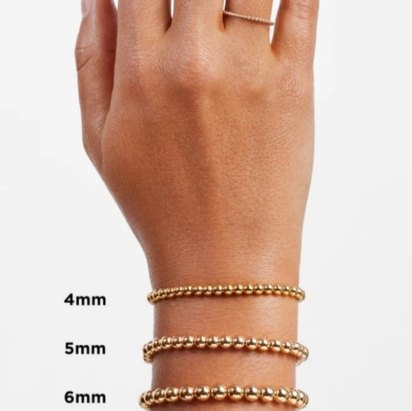 14k Rose Gold/Silver Plated Stackable Bead Bracelets - Picture 11 of 16